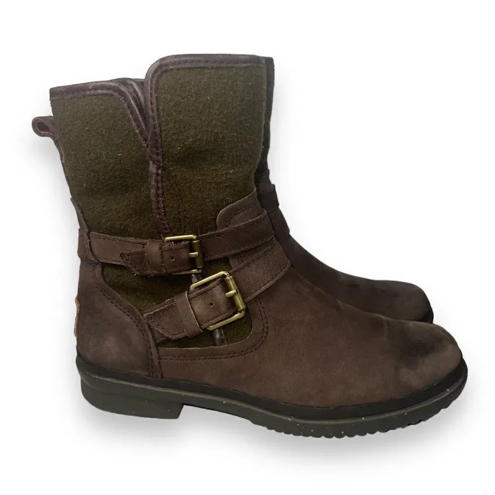 UGG‎ Simmens Leather Waterproof Boots Brown Leather 1005269 Women's 6